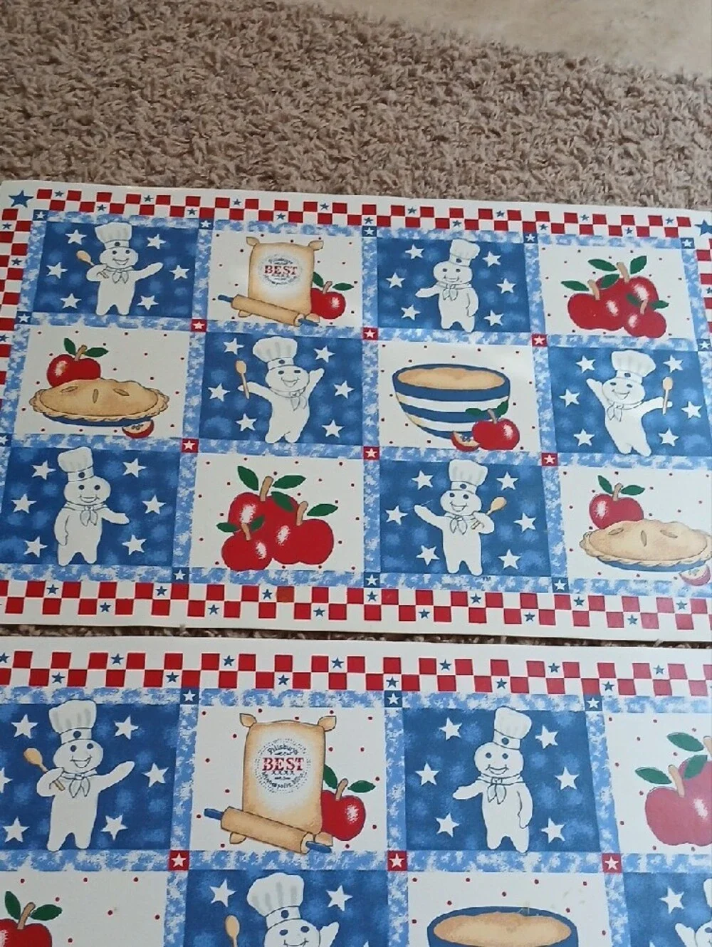 Pillsbury Doughboy Decorative Placemats - Blue, Red, White
